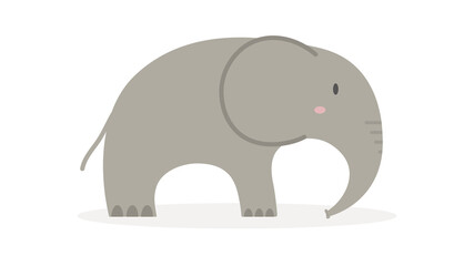 Gray elephant with a lowered trunk 