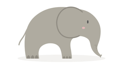 Gray elephant with a lowered trunk