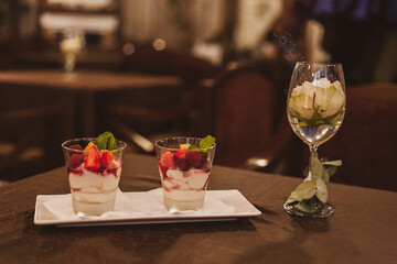 dessert in a restaurant
