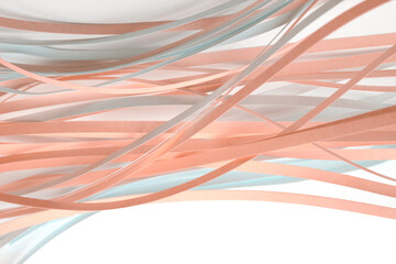 Abstract terracotta color strip wave paper horizontal background.