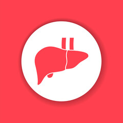 Liver glyph icon. Human organ concept. Sign for web page, mobile app, button, logo.