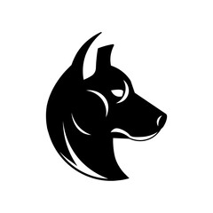 Vector illustration  of a dog silhouette. Logo design.
