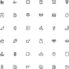 icon vector icon set such as: skillet, tea, eating, roll, pan, oktoberfest, honey, barley, eggshell, crispy, fridge, straw, pack, bbq, aliment, colored, forest, packaging, fry, mobile, fragile