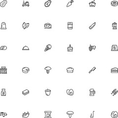icon vector icon set such as: cap, bacon, open, acorn, olive, storefront, colour, jar, spicy, birch, handle, latte, shish, mutton, ravioli, ice, indian, logotype, strong, pixel, transparency, instant