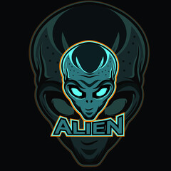 Alien mascot esport logo design