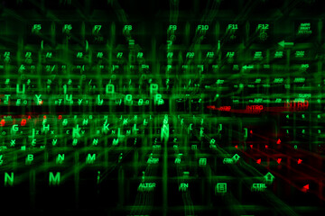 Backlit green keyboard background