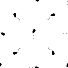 Seamless pattern of repeated black balloon symbols. Elements are evenly spaced and some are rotated. Vector illustration on white background