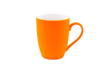 orange matte mug isolate on white background
