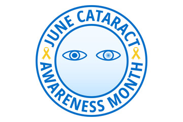 June Cataract Awareness month flat vector illustration. A health design for banner, poster, web. Protection, healthcare, prevention concept.