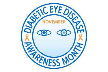 November diabetic eye disease awareness month flat vector illustration. A health design for banner, poster, web. Protection, healthcare, prevention concept.