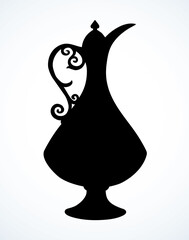 Silhouette of the Arab jug. Vector drawing