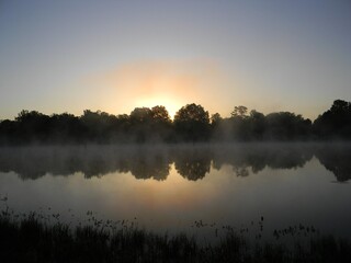 sunrise over the lake