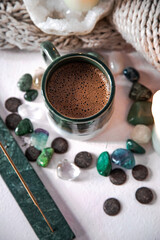 Fototapeta na wymiar Ceremonial raw cacao drink