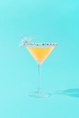 isolate cocktail with blue background