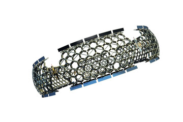 Honeycomb spaceship structure isolated on white