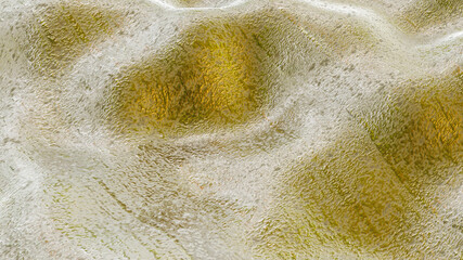 yellow metal wave background with texture. abstraction. 3d render illustration