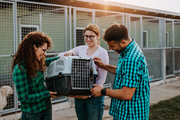 Young couple wants to adopt beautiful dog at animal shelter...