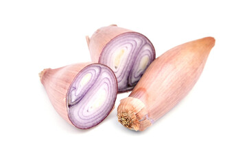 Shallot onions isolated on white background