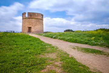 Tor Caldara natural reserve with its ancient defensive tower in Lavinio, Anzio, Rome, Italy