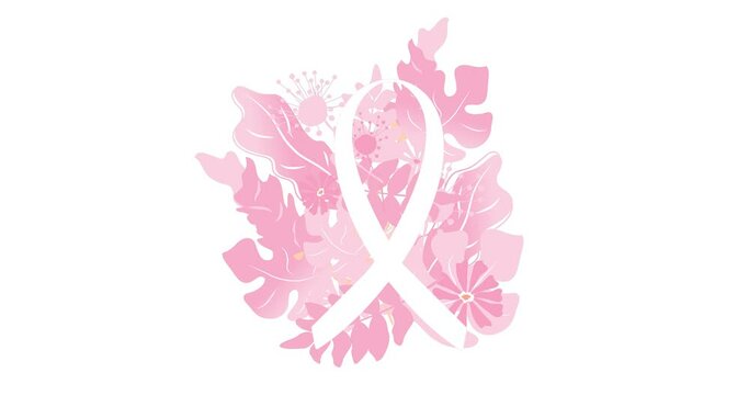 pink ribbon symbol. National Breast Cancer Awareness Month vector concept. A pink ribbon, symbol of breast cancer awareness. Animation PNG+Alpha