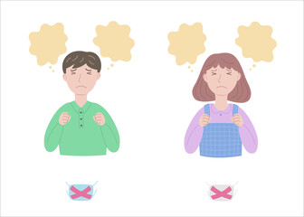 Mum and dad who try not to say what they want to say 言いたいことを我慢しているお父さんとお母さん