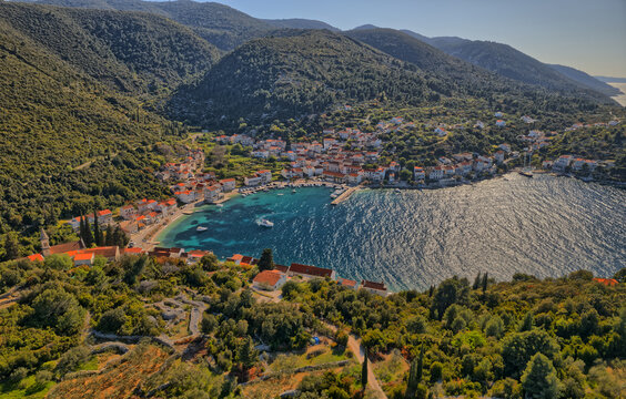 Aerial shot of the Racisce near Korcula is Old