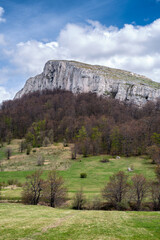 Jagged peak of Stol mountain in eastern Serbia, near the city of Bor