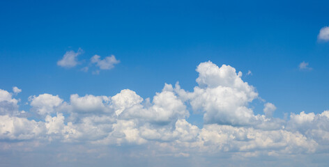 blue sky background with clouds, summer day