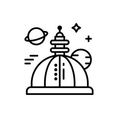 Space Station Vector Outline Icon. EPS 10 FIle