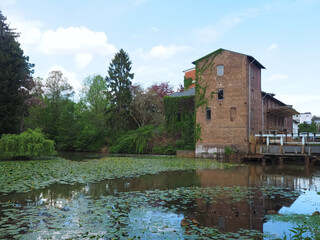 Fototapeta na wymiar Historic mill named Erft Muehle in the city of Grevenbroich in Germany