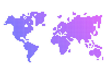Map Mundi blue and purple gradient dots