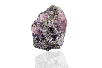 macro mineral stone Alexandrite on a white background