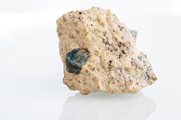 macro mineral stone sapphire on a white background