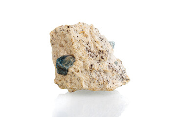 macro mineral stone sapphire on a white background