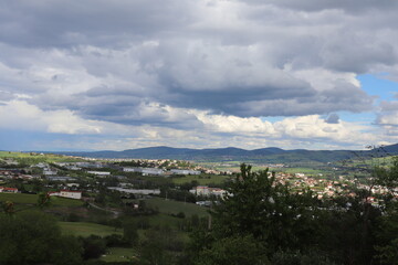 Vue d'ensemble de Saint Chamond, ville de Saint Chamond, département de la Loire, France