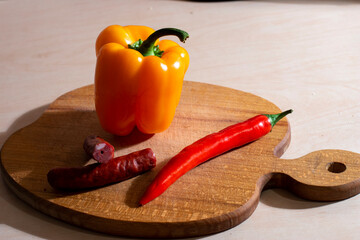 two peppers and sausages 1