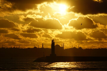 A view of Istanbul in the evening