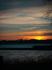 sunset over the lake