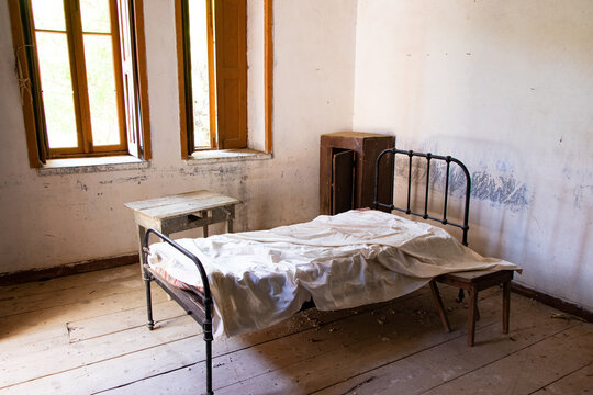 Chios, Greece - May, 2021. The first and oldest leprosarium in Greece, at Chios Ilsand. It's called Leprokomeio or Lovokomeio.