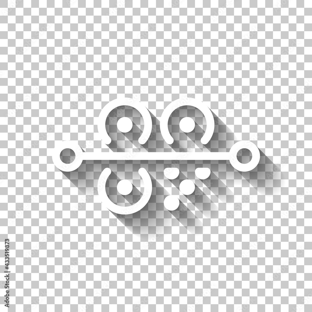 Poster qr code, simple icon of mobile scanner. white linear icon with editable stroke and shadow on transpa