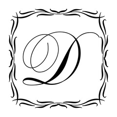 Beautiful Vintage Monogram Frame. Vector Ornate Calligraphic Design Element.