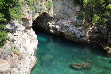 Fototapeta na wymiar Bagni Regina Giovanna natural swimming pool in Sorrento, Italy