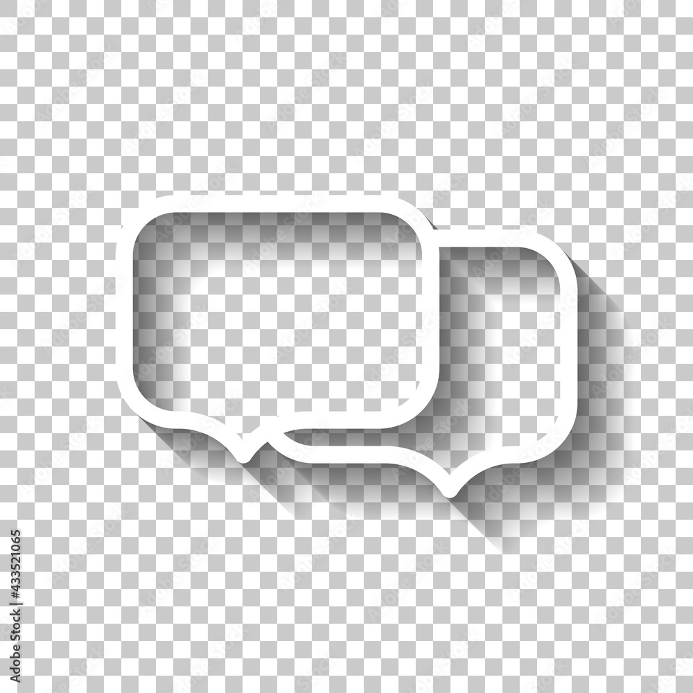 Poster speech bubbles, chat messages, text clouds, simple icon. white linear icon with editable stroke and 