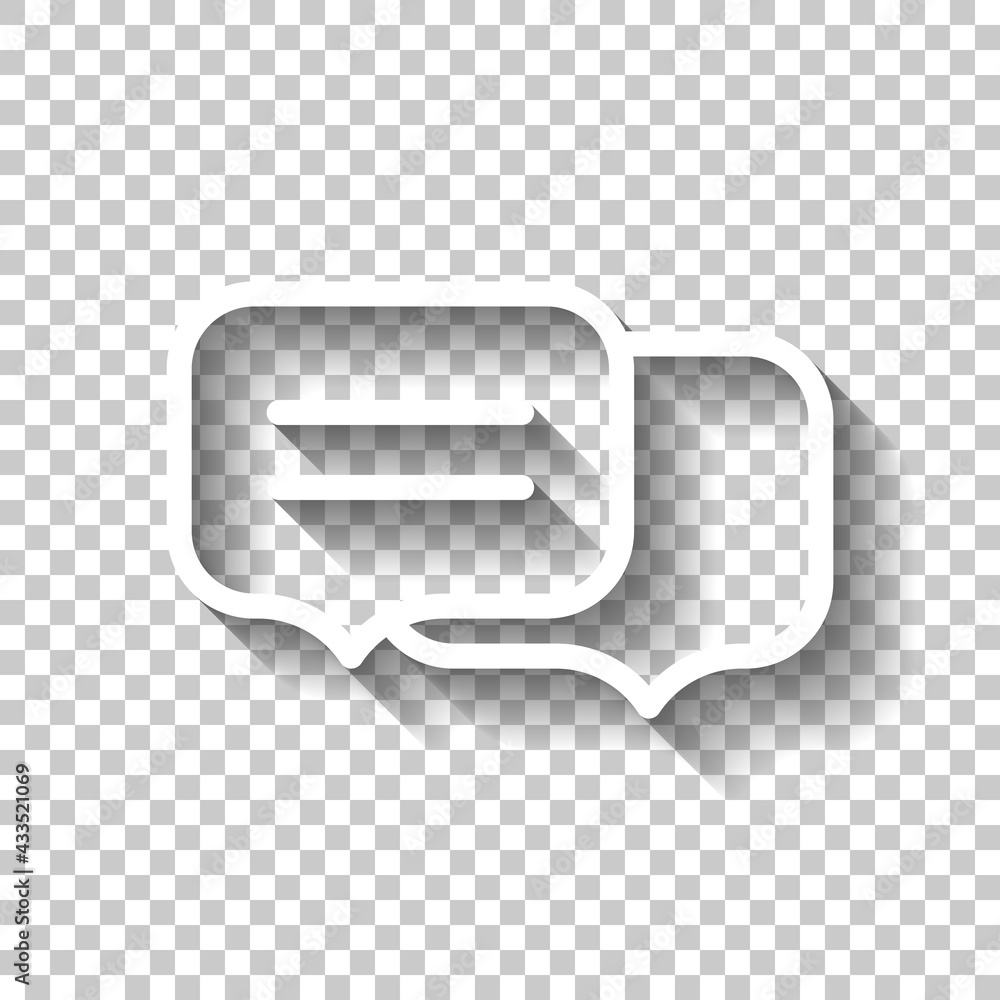 Poster speech bubbles, chat messages, text clouds, simple icon. white linear icon with editable stroke and 