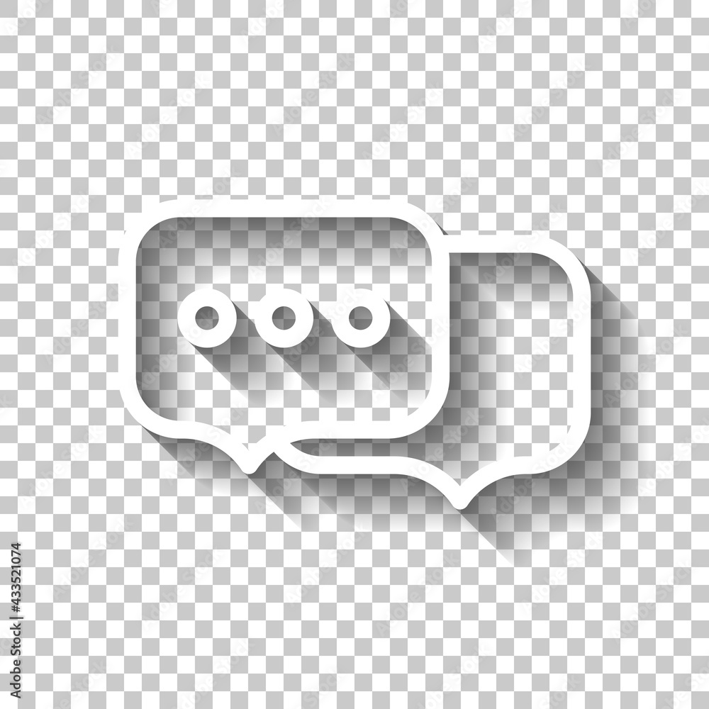Poster speech bubbles, chat messages, text clouds, simple icon. white linear icon with editable stroke and 