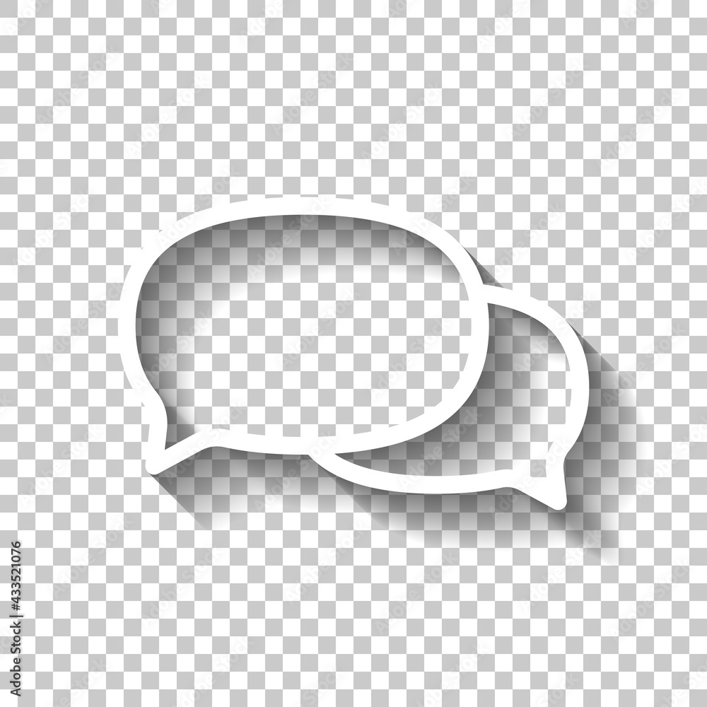 Poster speech bubbles, chat messages, text clouds, simple icon. white linear icon with editable stroke and 