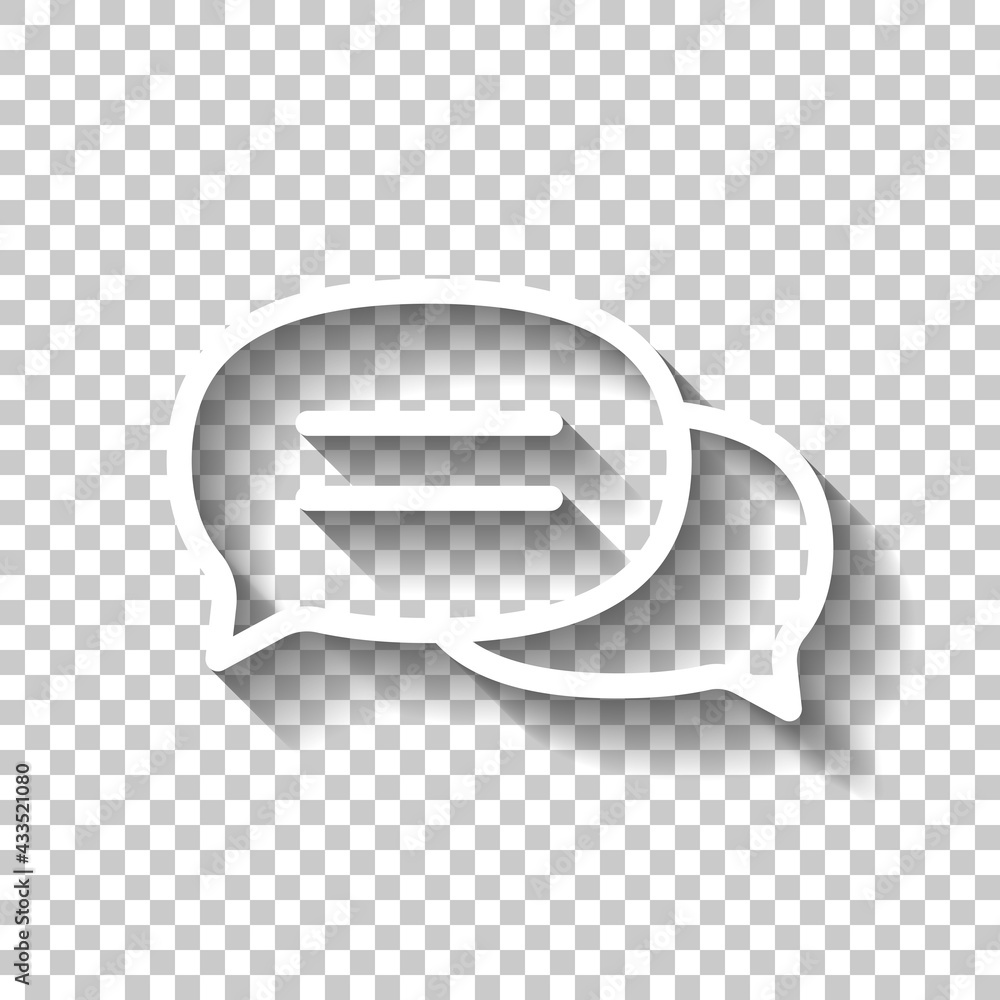 Poster speech bubbles, chat messages, text clouds, simple icon. white linear icon with editable stroke and 