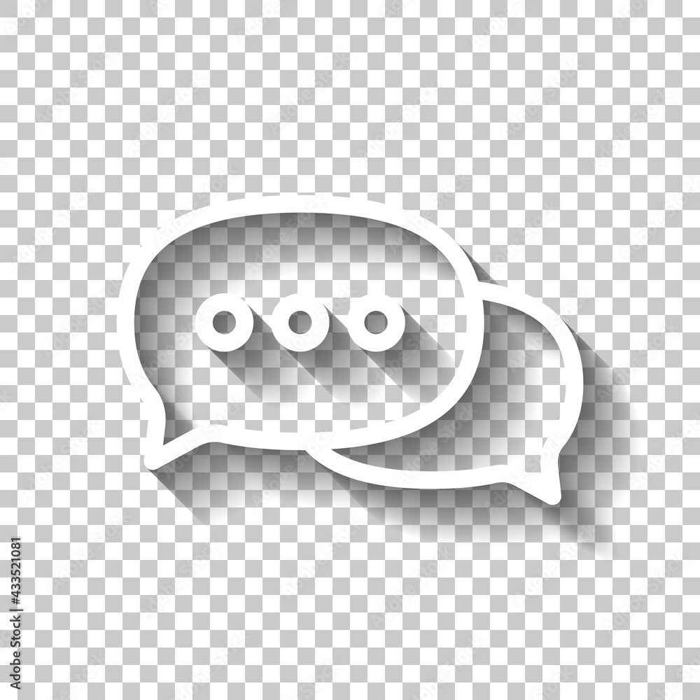 Poster speech bubbles, chat messages, text clouds, simple icon. white linear icon with editable stroke and 