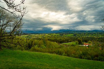 cloudy landscape in Bavaria, Germany, alpine view