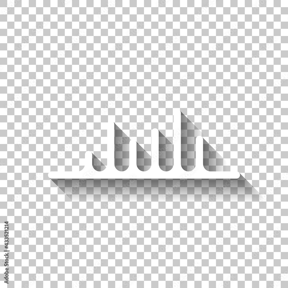 Poster sound wave, simple icon. white linear icon with editable stroke and shadow on transparent background